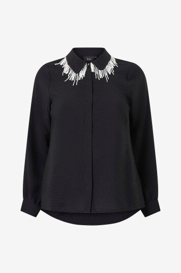 Zizzi Skjorte eLina L/S Svart