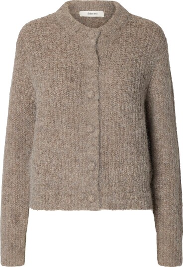Selected Women   Kardigan Slwgabriella Ls Button Cardigan Noo   Grå