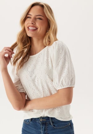 VILA Vikally O-neck 2/4 TOP - NOOS Optical Snow L