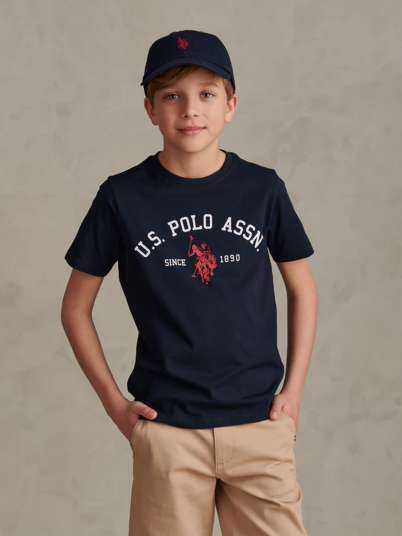 U.S. Polo Assn. Junior Signature Arch Print Tshirt Blå 7 8ÅR