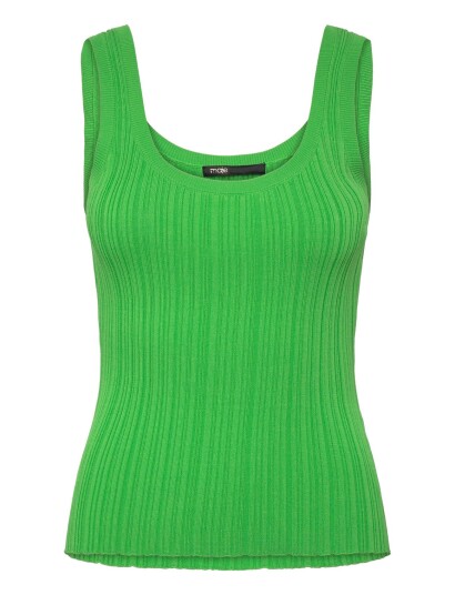 Maje Striped Rib Knit Sweater   Green   38