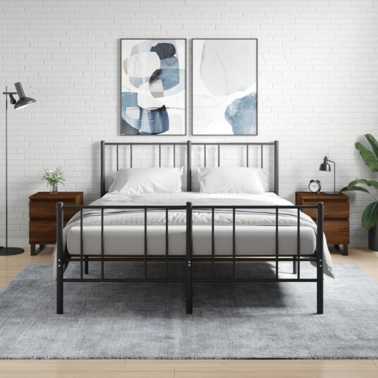 Nattbord 2 stk brun eik 40x35x50 cm konstruert tre 8721012110823