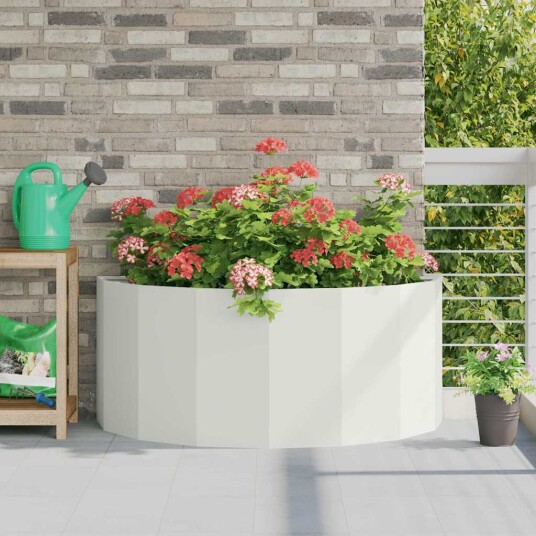 vidaXL Plantekassed Hvit 120 x 60 x 50 cm Stål