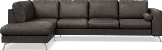 Ocean Lyx 4 seters Venstrevendt L formet Sjeselongsofa i Kunstlær Mørk grå Ocean Lyx 4 seters Venstrevendt L formet Sjeselongsofa i Kunstlær Mørk grå