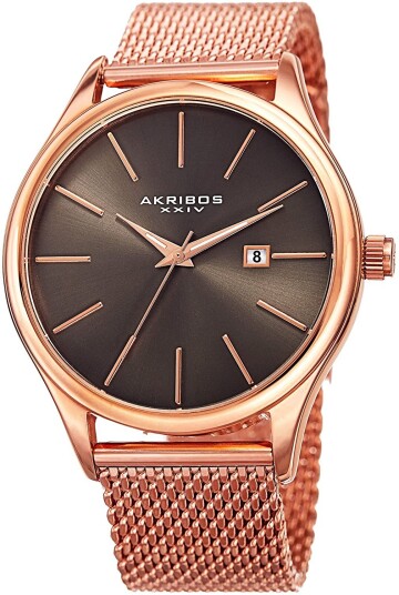 Akribos XXIV Herreklokke AK959RGGN Classic Grå/Rose gulltonet stål
