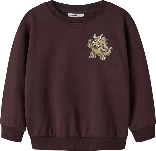 Name It Collegegenser NmmVildar Chocolate Plum/Jurassic spøk Name It 1½ år (86) Collegegenser Brun