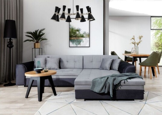 Hjørnesofa Eltap Sorento 296x194x78 cm Monolith 84 Monolith 97 Grå Høyre