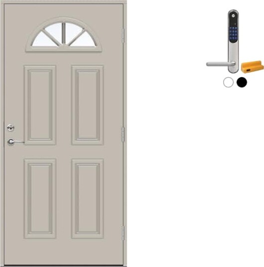 Ytterdør Swedoor Advance-Line Classic Clementi med Yale Doorman Classic Home