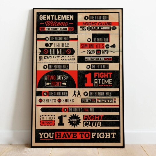 Fight Club Plakat Rules - 91,5 x 61 cm Fight Club Plakat Rules - 91,5 x 61 cm