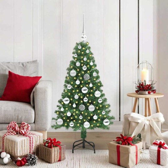  Kunstig juletre med 150 LED grønn 120 cm PVC og Stål og Plast