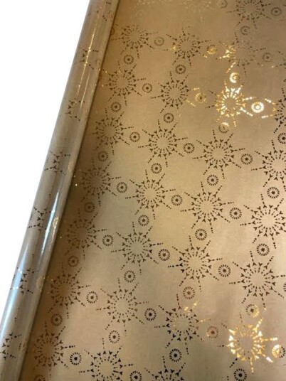 Gavepapir stjerne 2M kraft gullfolie