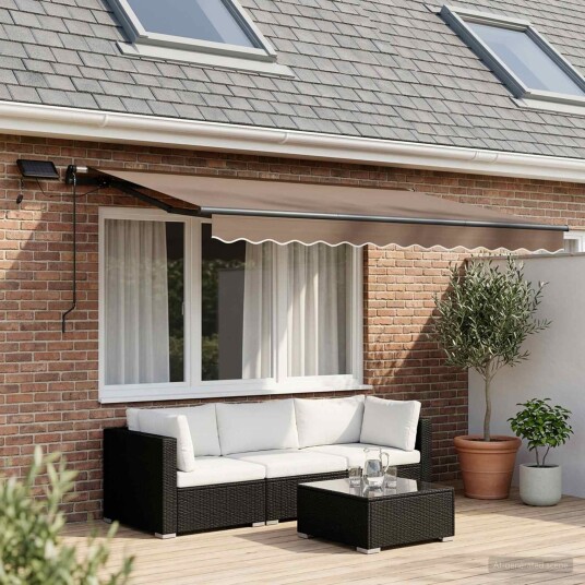 vidaXL Uttrekkbar markise Gråbrun 450 × 350 cm Stoff og Aluminium