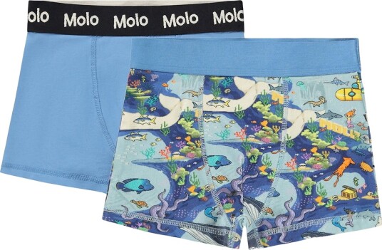 Molo Boxershorts Justin 2 pack Piksel Sea Molo 3 4 år 98 104 Boxershorts Blå
