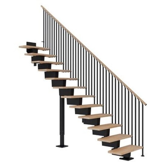 Dolle Dubai Rett Trapp Svart 9005 classic Iii oljet Bøk 90 11
