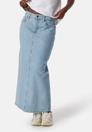 Object Collectors Item Objellen Mid Waist long denim skirt Light Blue Denim S