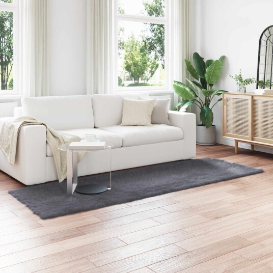 Faux Skinnmatte Tafalla Antrasitt 80 x 250 cm Polyester