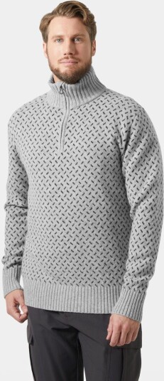 Helly Hansen Herre Arctic Ocean Ull Islandsgenser ½ Glidelås Grå Grå M