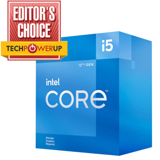 Intel Core i5-12400F, 18MB SmartCache LGA1700, uten integrert grafikkprosessor, boks inkludert kjøler, 65W-117W
