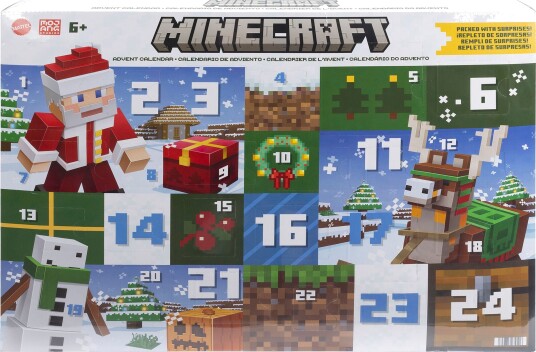 Minecraft Julekalender med 3 figurer klistremerker og tilbehør Minecraft Julekalender med 3 figurer klistremerker og tilbehør