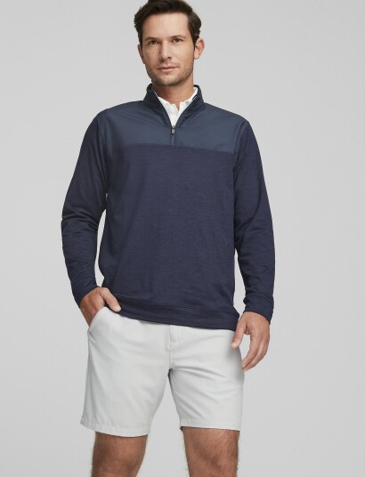 PUMA Golf Cloudspun Colorblock 1/4 Zip Navy M