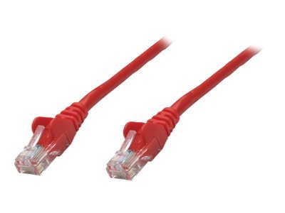 Intellinet Network Patch Cable Cat5e 3M Red Cca U/Utp Pvc Rj45 Gold Plated Contacts Snagless Booted Lifetime Warranty Polybag Koblingskabel Rj-45 Hann Til Rj-45 Hann 3 M Utp Cat 5E Formstøpt Uten Hindringer Rød