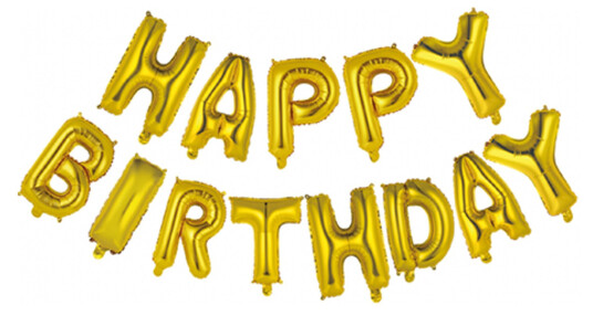 PartyDeco Ballong girlander Happy Birthday Gull