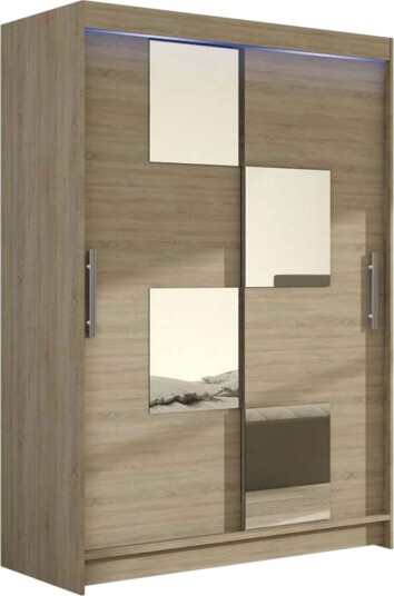 Miami Garderobe 120x58x200 cm - Beige / Grå