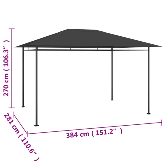 vidaXL Paviljong 4x3x2,7 m antrasitt 180 g/m² vidaXL Paviljong 4x3x2,7 m antrasitt 180 g/m²