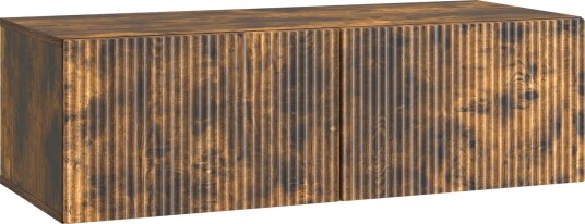 Vegghengt TV skap Røkt Eik 98 x 41 x 30 cm Konstruert tre Vegghengt TV skap Røkt Eik 98 x 41 x 30 cm Konstruert tre