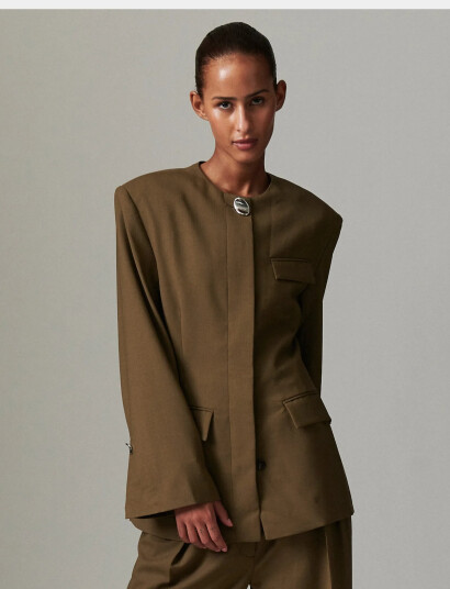 Day Birger et Mikkelsen Roe - Light Wool Blend - Khaki green - 32