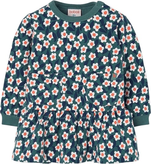 Boboli Fleece Dress Floral For Girl  Bci   Green   92