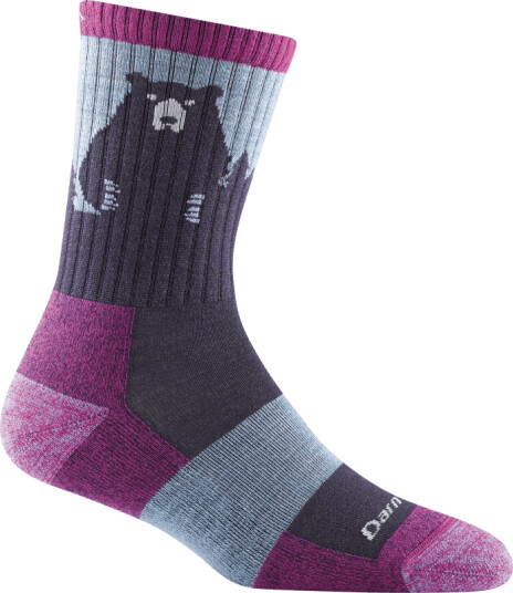 Darn Tough Women's Bear Town Micro Crew Light Cushion L ( 41-42 . 5 ) , Purple