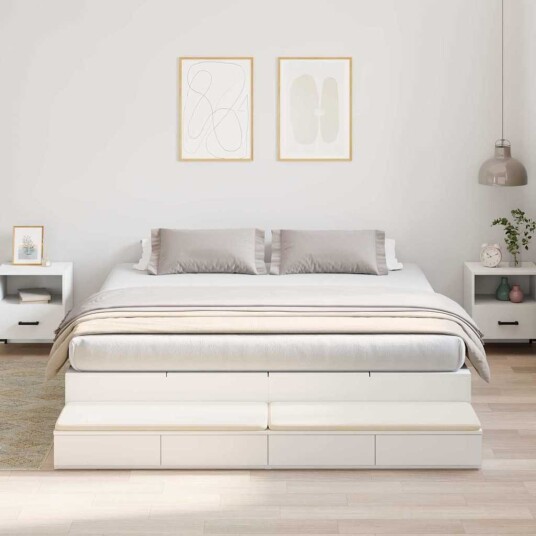 Oppbevarings Sengramme Hvit 180x200 cm