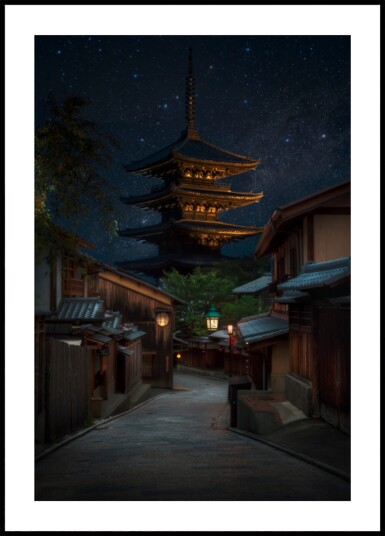 Kyoto Pagoda Starry Night Plakat / 50x70 Kyoto Pagoda Starry Night Plakat / 50x70