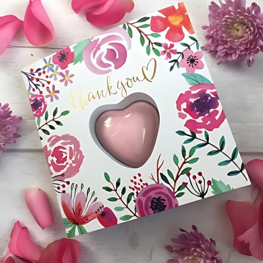 Gavekort med hjertesåpe Thank You Rosa Gavekort med hjertesåpe Thank You Rosa