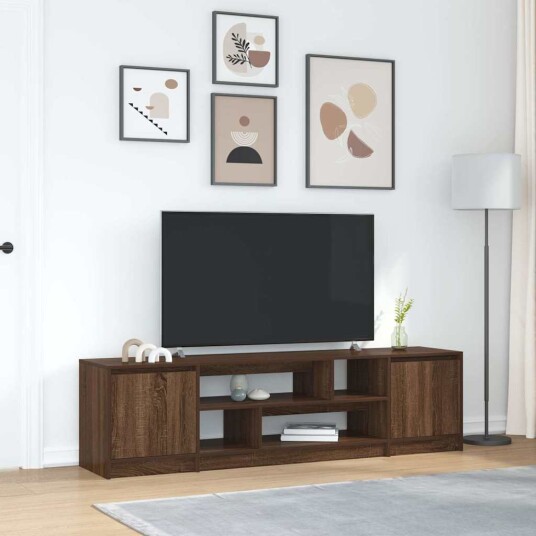 TV benk brun eik 188,5x41x50 cm konstruert tre