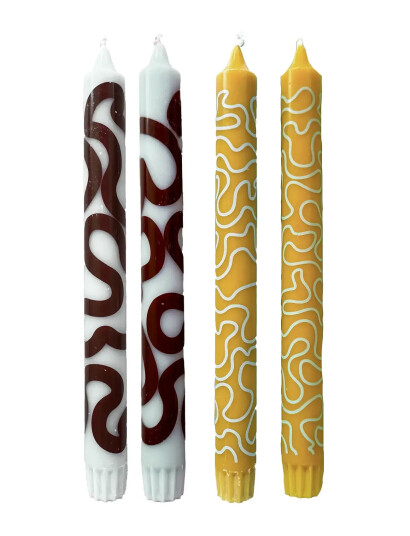 Studio About Candles Mint/Ochre Multi/patterned H:24CM Studio About Candles Mint/Ochre Multi/patterned H:24CM