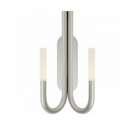 Rousseau Double Wall Sconce Polished Nickel Rousseau Double Wall Sconce Polished Nickel