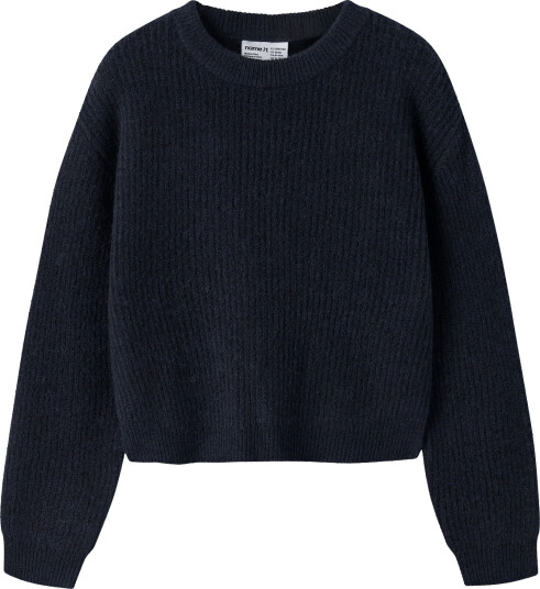 Name It Nkfholly Ls Boxy Short Knit Noos Navy 146 152 Name It Nkfholly Ls Boxy Short Knit Noos Navy 146 152