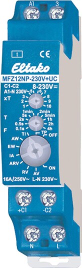 Eltako MFZ12NP 230V+UC Tidsrelé 16A 8 230 V 10 funksjoner Belysning