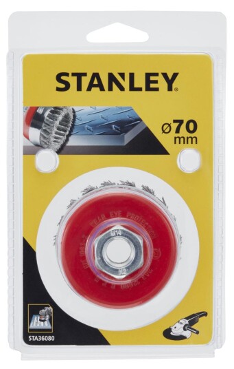 Stanley 70mm Stålbørstekopp M14 til Vinkelsliper
