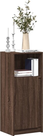 Skjenk med LED brun eik 42,5x34x100 cm konstruert tre 8721102967238