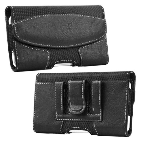 INCOVER Universal Lærveske for Mobil - Svart (Maks mobil: 180 x 85 mm)