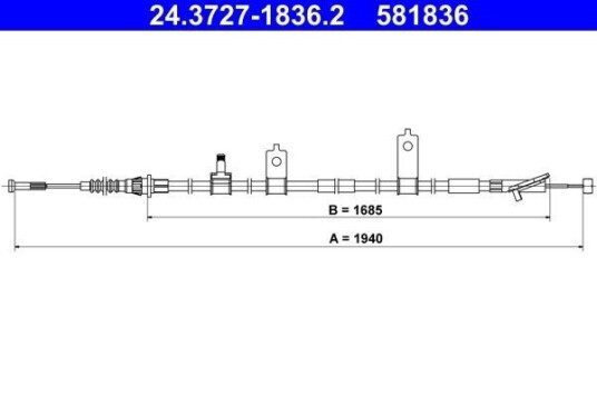 Tautrekk, håndbremse ATE 24.3727-1836.2