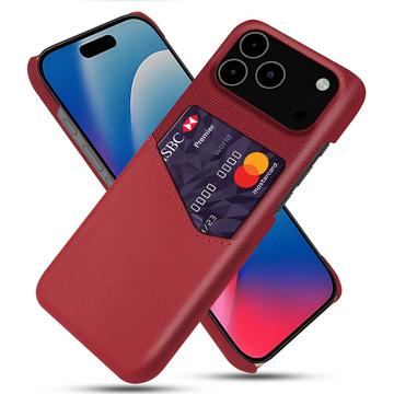 iPhone 17 Pro Max KSQ Deksel med Kort Lomme   Rød