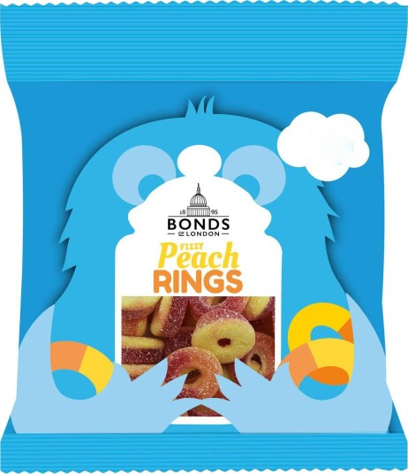 Fizzy Peach Rings - Bonds of London 50 g (UK)