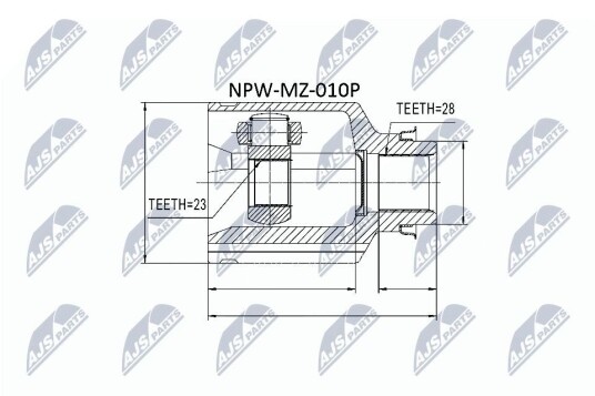Nty Drivknute drivaksel NTY NPW MZ 010P