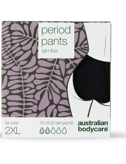 Australian Bodycare Period Pants Midi Light Flow - Black - XXL Australian Bodycare Period Pants Midi Light Flow - Black - XXL