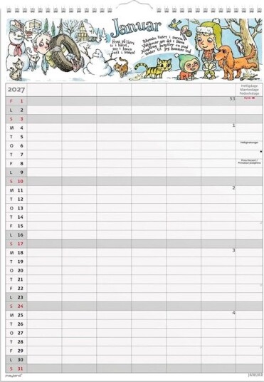 Mayland Familiekalender Otto Dickmeiss & Lilja Scherfig 6 kol. A3 2027
