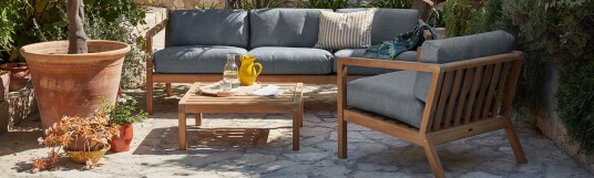 Skagerak Virkelyst 3 Seater Charcoal Teak Skagerak Virkelyst 3 Seater Charcoal Teak